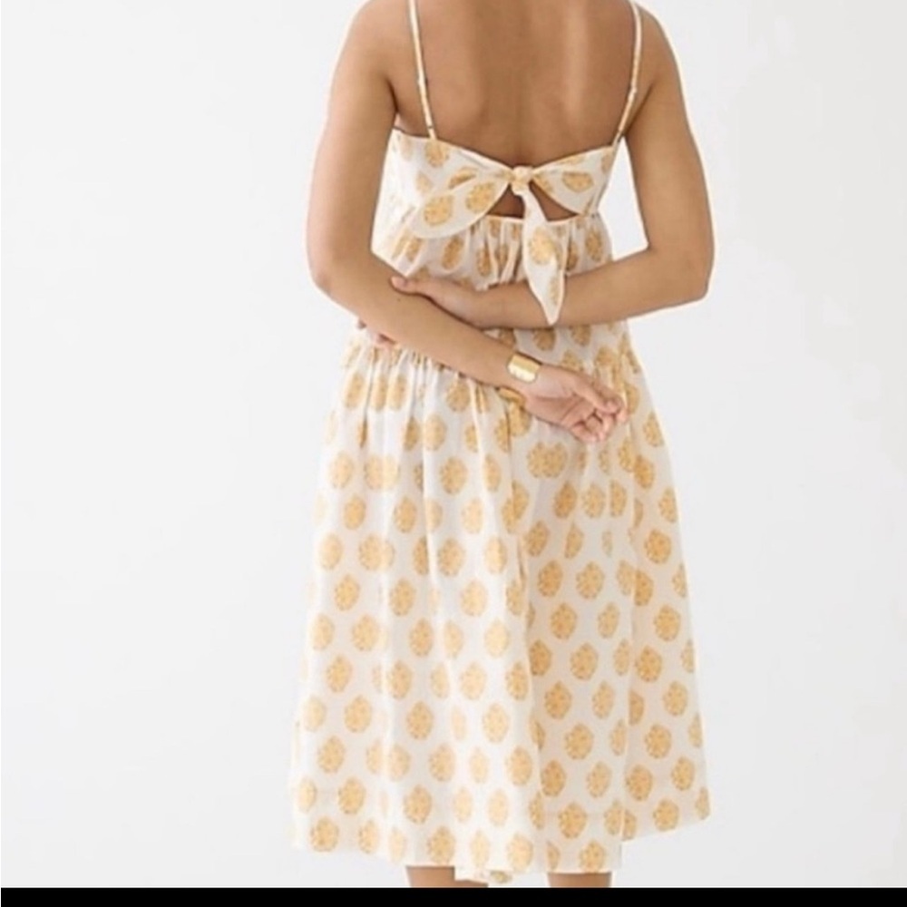 J.Crew Cottagecore Tiered Midi Dress Tie Back Floral Yellow White NWT Size 6 - Picture 2 of 9